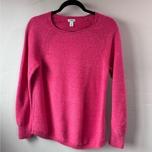 LL Bean Coral Textured Cotton Long Sleeve Sweater Top, Medium